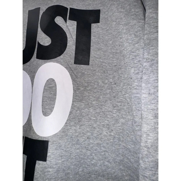 Nike JDI Fleece Crewneck Sweatshirt Heather Grey Mens LARGE Just Do It pullover - Picture 3 of 7